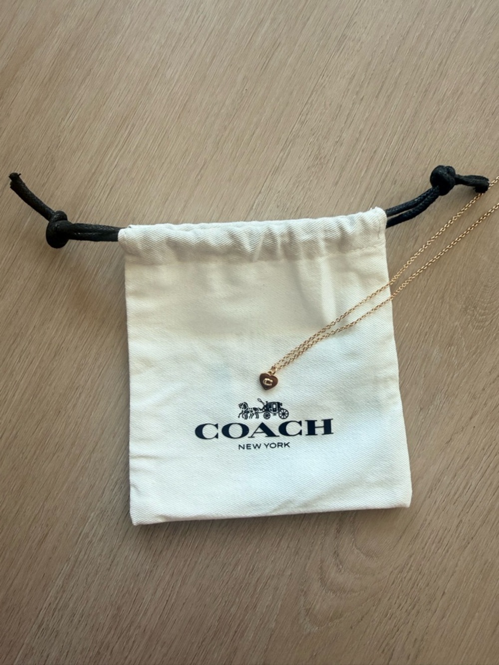 COACH Gold Heart Pendant Necklace - NWT - Picture 3 of 4